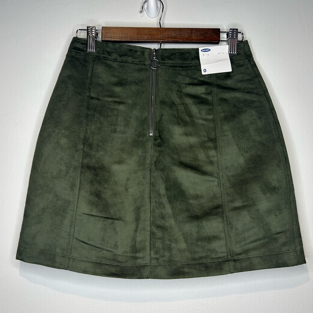 NWT Old Navy Green A-Line Velvet Mini Skirt